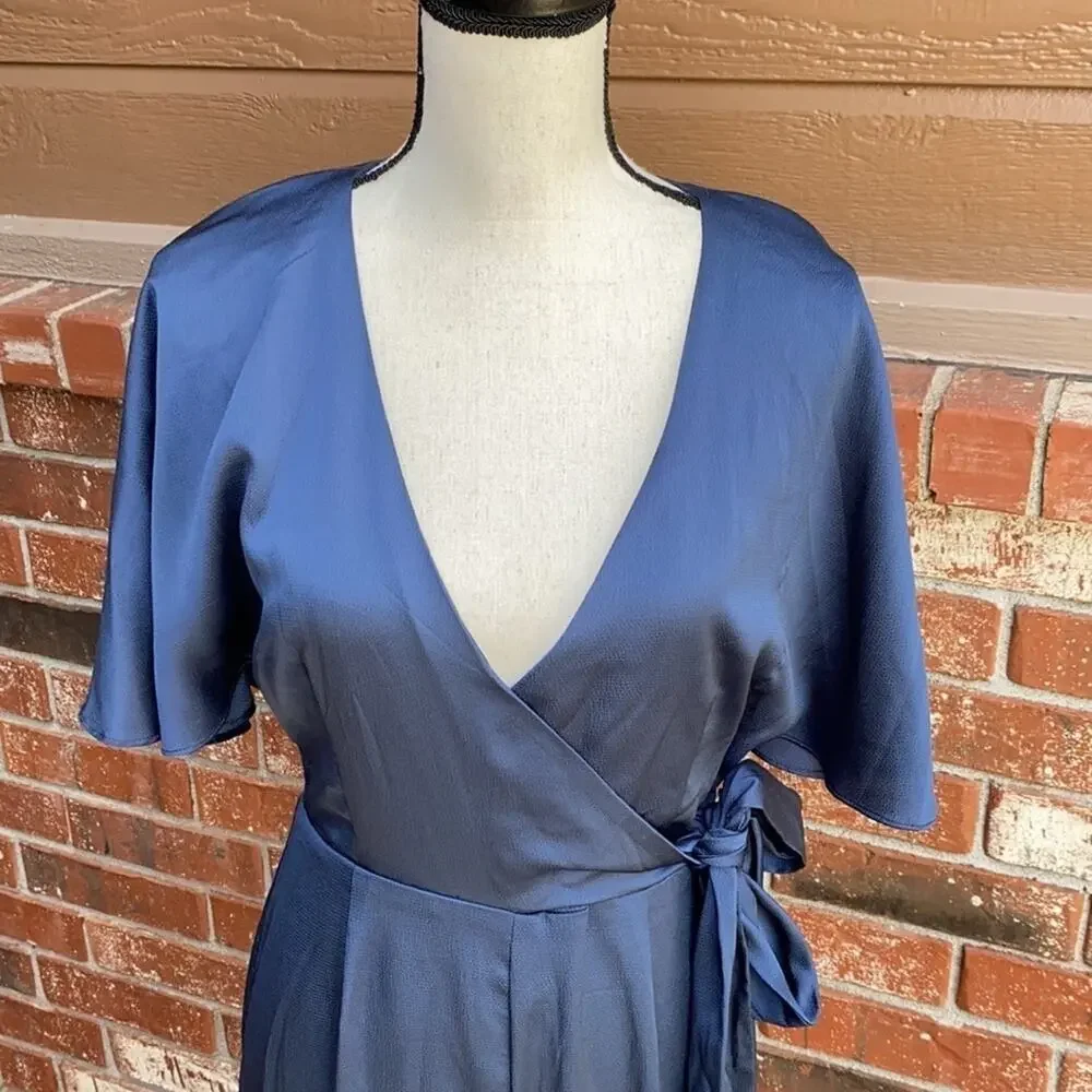 Keepsake The Label Raindrops Jumpsuit NWT Midnight Navy Blue Wide Leg Medium